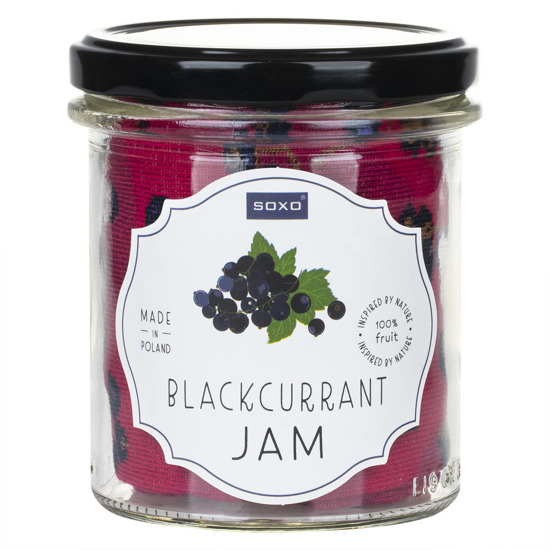 Women's SOXO GOOD STUFF socks with blackcurrant jam in a jar