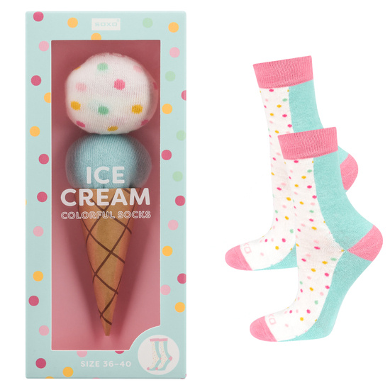Women's SOXO Socks | Ice cream in a box | Great gift idea