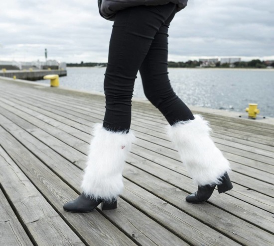 Women's SOXO furry legwarmers, long