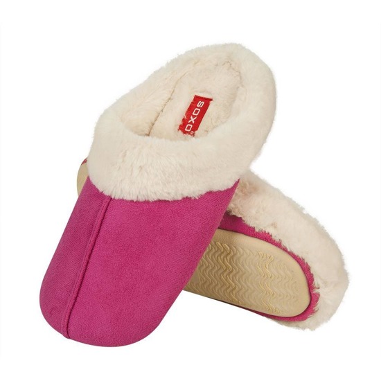 Women's SOXO insulated slippers with a hard TPR sole