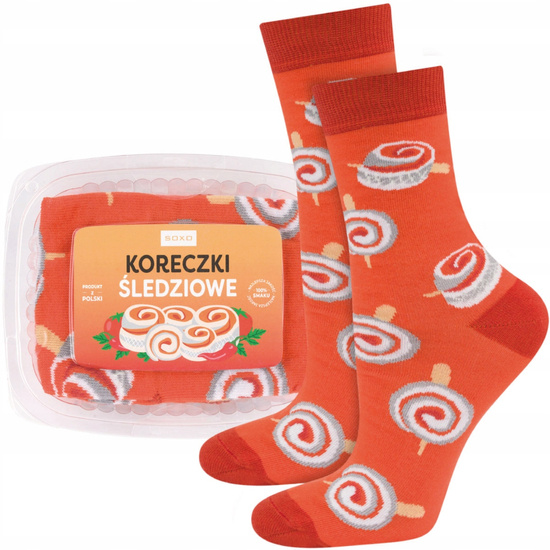 Women's socks SOXO | Herring rolls in a box | perfect gift idea | Mikolajki | for her