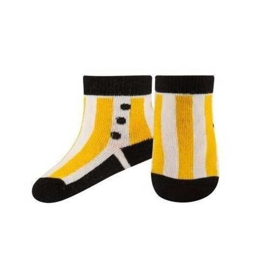 Yellow SOXO baby socks with stripes