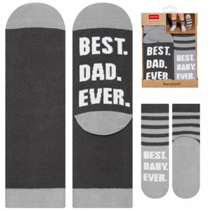 A set of socks for dad and child SOXO cotton gift with inscriptions