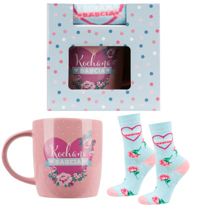 A set of women's socks and a mug and men's socks and a mug in a package | gift for Grandma and Grandpa