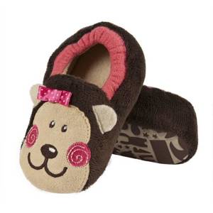Brown baby slippers SOXO animals
