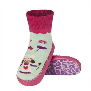 Colorful SOXO children's slippers with a leather sole