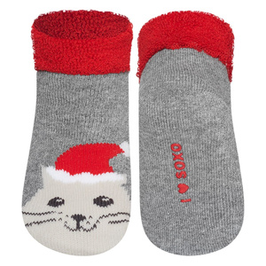 Gray baby socks SOXO seal Holidays Christmas Gift