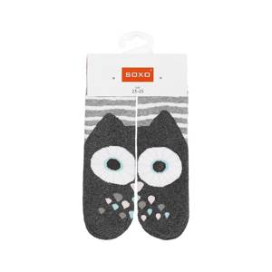Gray children's SOXO socks cheerful warm terry owl
