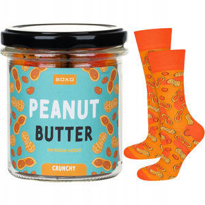 Men's Socks | Women's colorful SOXO GOOD STUFF Peanutbutter in a funny cotton jar for a gift for Him | for Her Unisex