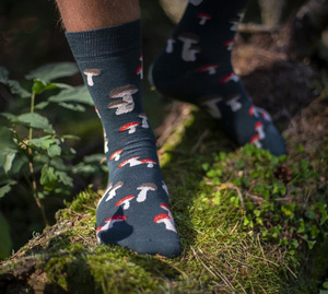 Men's colorful SOXO GOOD STUFF socks cotton mushrooms