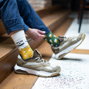 Men's colorful SOXO GOOD STUFF socks funny beer