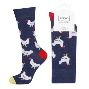 Men's colorful SOXO GOOD STUFF socks funny chickens