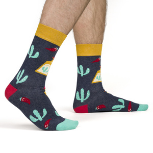 Men's colorful SOXO GOOD STUFF socks funny mexico