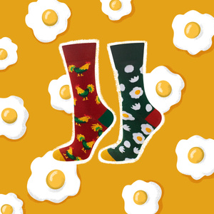 Men's colorful SOXO GOOD STUFF socks hen