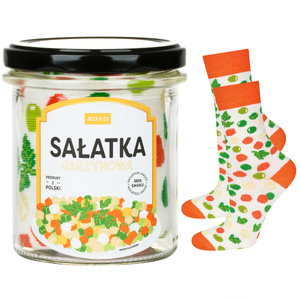 SOXO GOOD STUFF women's socks vegetable salad in a jar