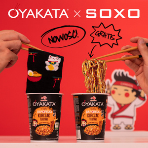 SOXO OYAKATA Teriyaki men's socks in a cup + soup box