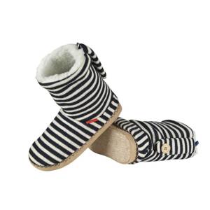 SOXO Women's knitted high boot slippers in stripes