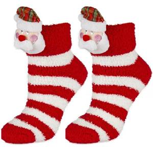 SOXO Women's socks chenille - "Santa Claus"