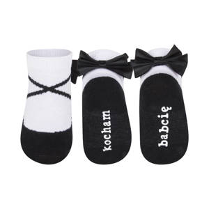 SOXO black baby socks ballerinas with an inscription