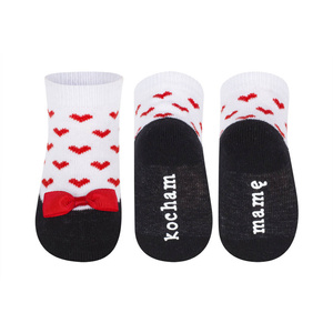 SOXO black baby socks ballerinas with an inscription 