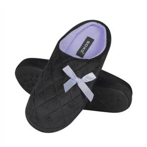 SOXO quilted women's slippers with bow black