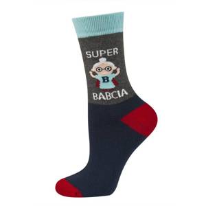 SOXO socks 'super babcia' (polish text)