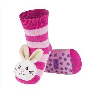 SOXO socks with bunny-rattle with ABS