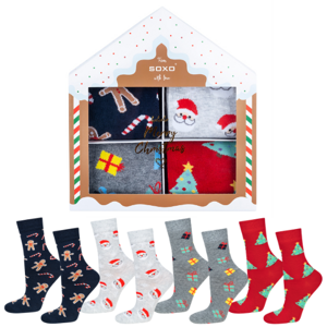 Set 4x Colorful women's socks SOXO GOOD STUFF merry Christmas gift cotton socks