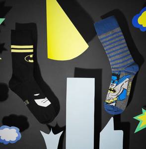 Set of 2x Colorful SOXO GOOD STUFF Batman and Sperman DC Comics socks