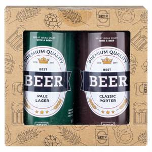 Set of 2x Colorful SOXO GOOD STUFF men's socks funny beer with inscriptions in a can for a gift