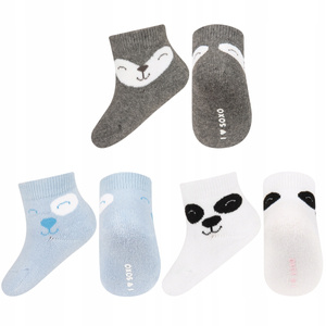 Set of 3x Colorful SOXO children's socks with animals