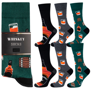 Set of 3x Colorful men's socks SOXO GOOD STUFF Whisky Gift
