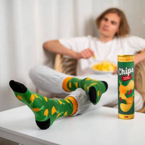 Set of 3x SOXO women's men's socks chips in a tube