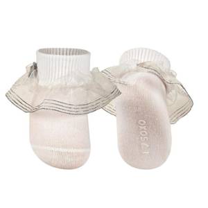 White SOXO baby socks with a frill for baptism