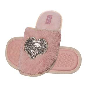 Women's Pink SOXO slippers with a heart and a hard TPR sole