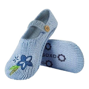 Women's slippers SOXO knitted with abs - "Blue flower"