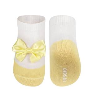 Yellow SOXO yellow baby socks ballerinas with a bow