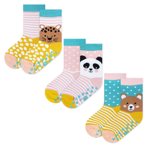 Set of 3x Colorful SOXO children's socks animals