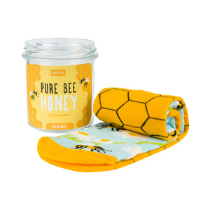 Women's Socks colorful SOXO GOOD STUFF funny pure bee honey in a jar with a gift for her