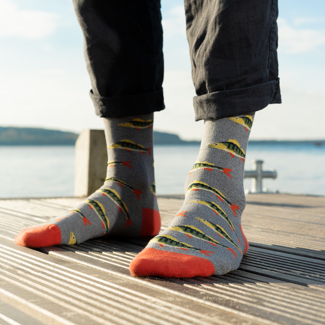 Men's Colorful Socks SOXO Fishing Atlas - 4 Pairs