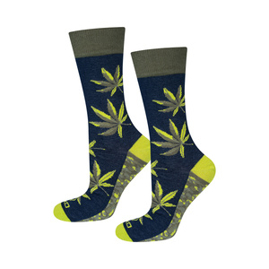 Men's colorful SOXO GOOD STUFF marijuana socks in a jar funny cotton