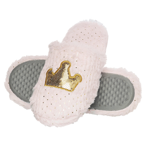 Women's slippers SOXO fluffy with a hard TPR sole