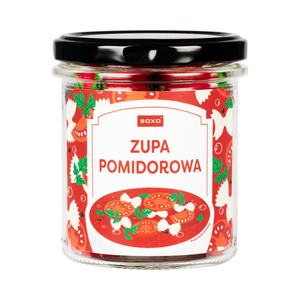 Colorful SOXO GOOD STUFF women's socks tomato soup in a jar, an idea for a funny gift