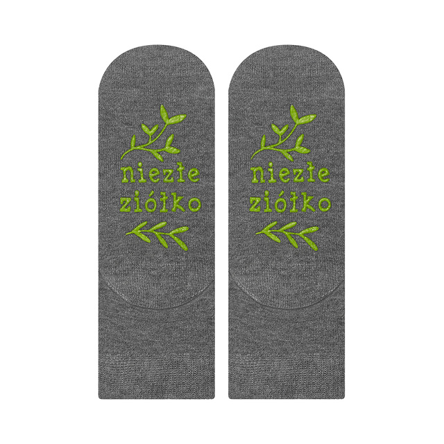 Grey Children's socks SOXO with Polish inscriptions