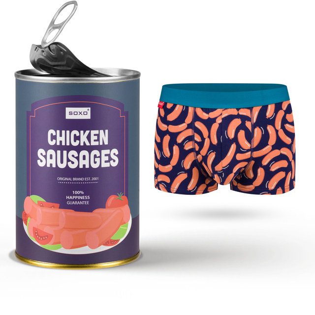 Men's boxer shorts SOXO canned sausages | Funny gift | Boy's Day | Cotton panties for Him