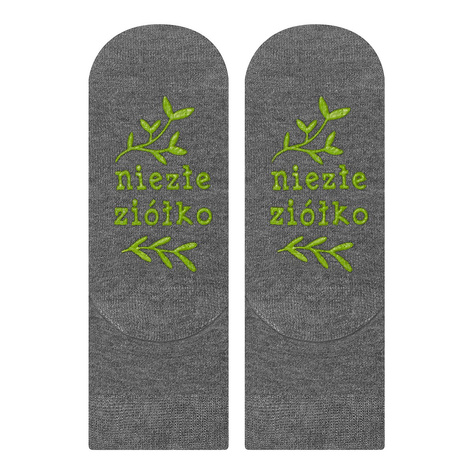 Grey Children's socks SOXO with Polish inscriptions