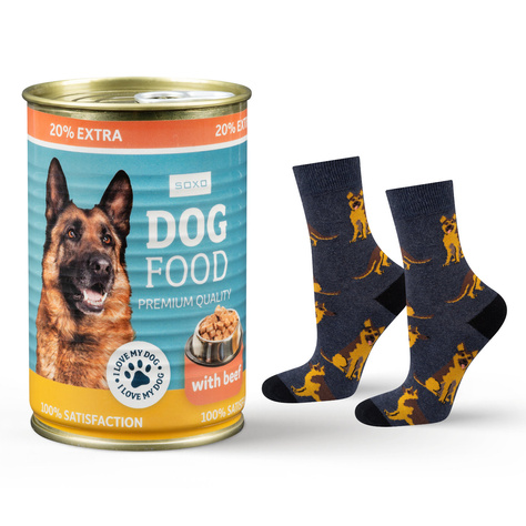 Colorful Men's | Women's SOXO German Shepherd Socks in a Can.