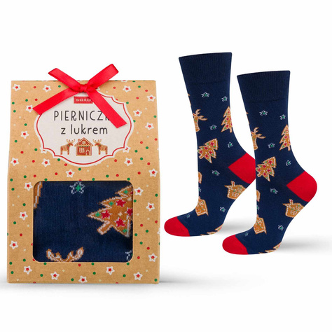 Colorful SOXO cotton socks | Chocolate covered gingerbreads | gift for him | Christmas gift