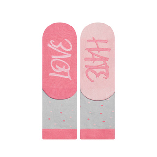 Colorful SOXO women's long socks with love inscriptions, made of cotton