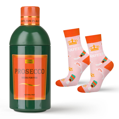 Women's SOXO GOOD STUFF socks with Prosecco  in a bottle